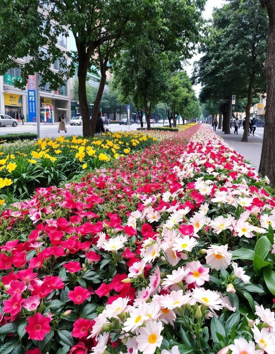 五色草绿雕引领城市景观新潮流