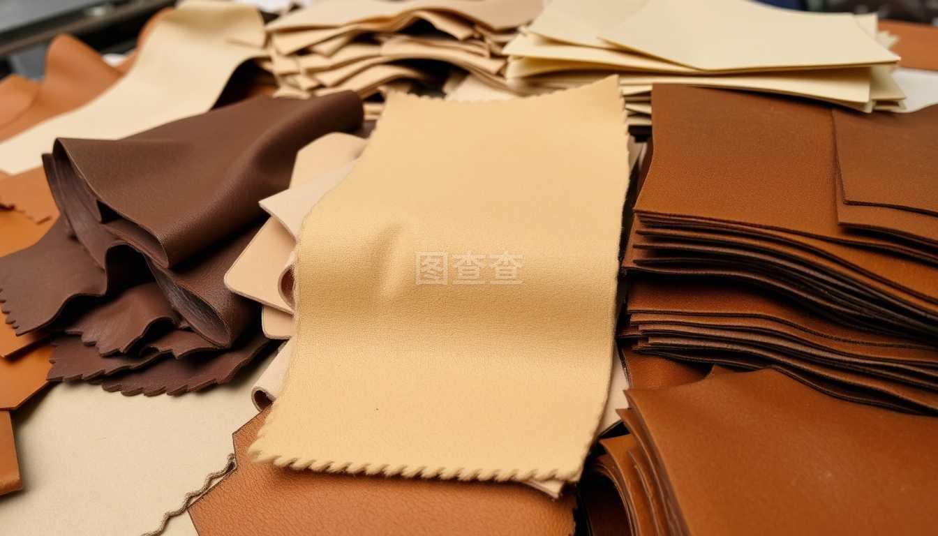 在制鞋厂生产鞋子用的各种皮革制品。